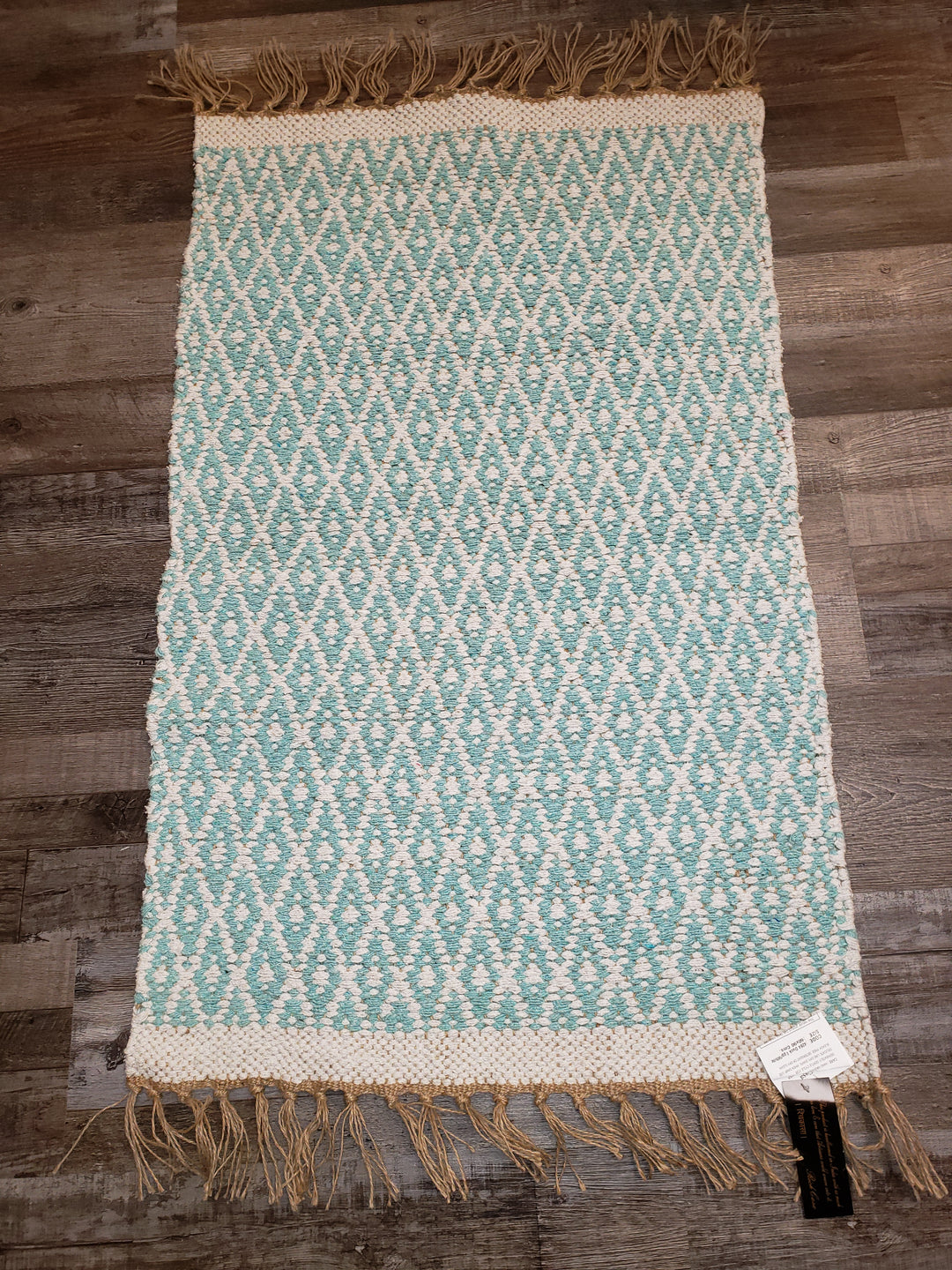 Rug 4284 DuckEgg & White