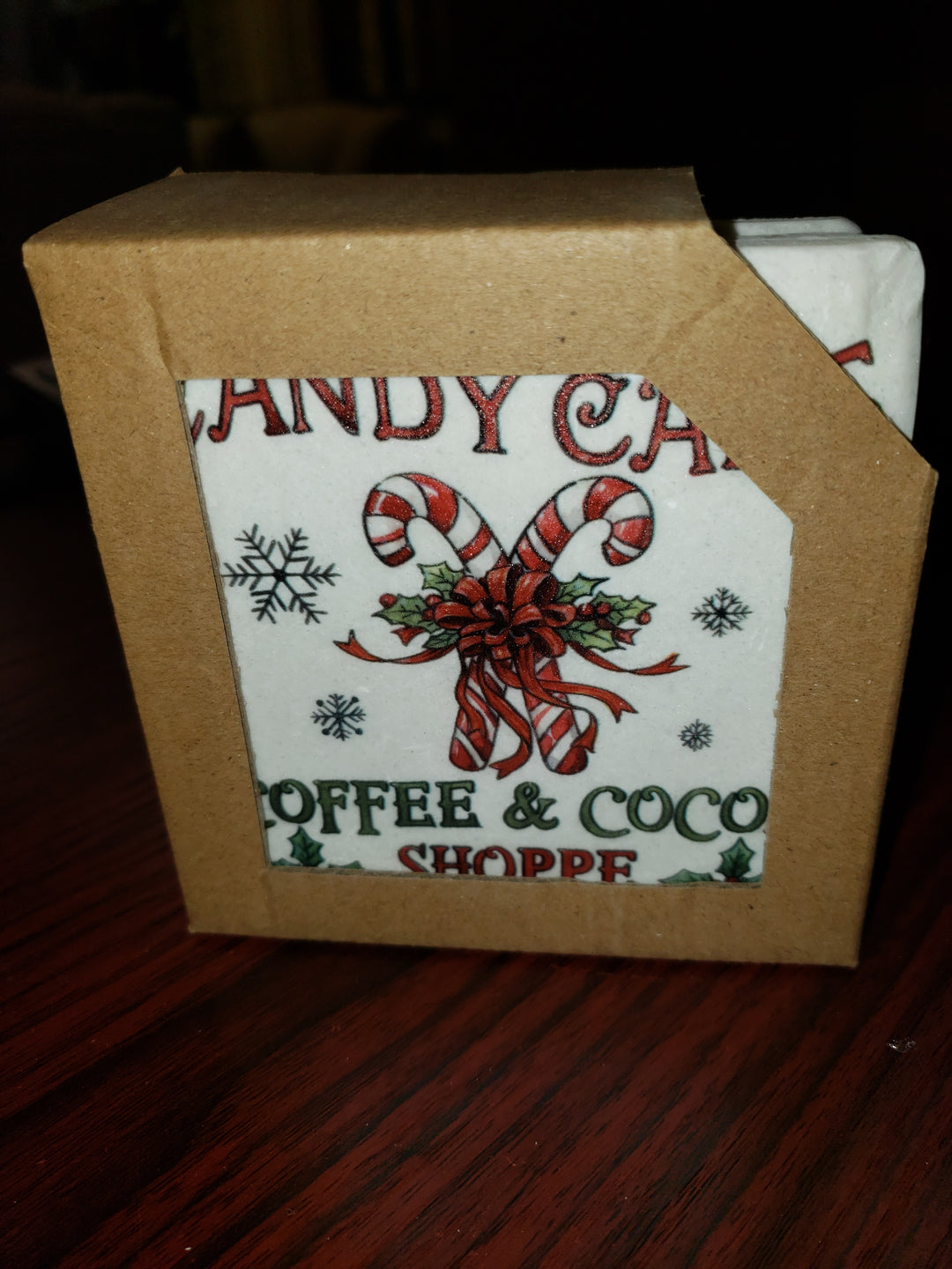 CANDY CANE RESIN COASTERS