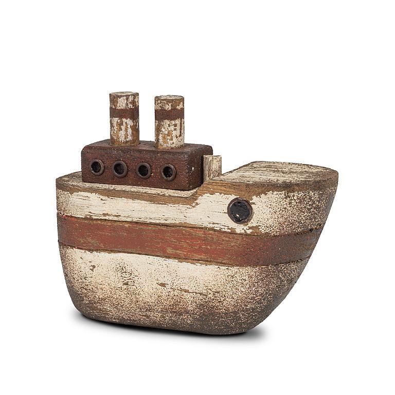 SHORELINE WHITE WOODEN BOAT