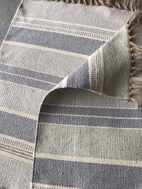 COTTON & JUTE RUG GREY/NATURAL
