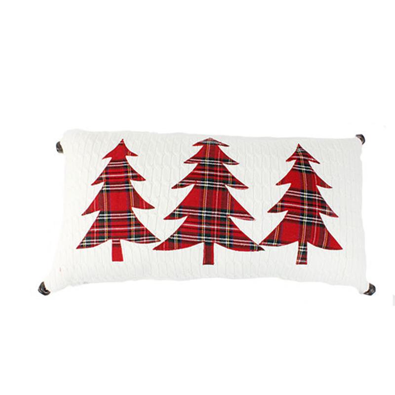 PLAID TREE KNITTED PILLOW