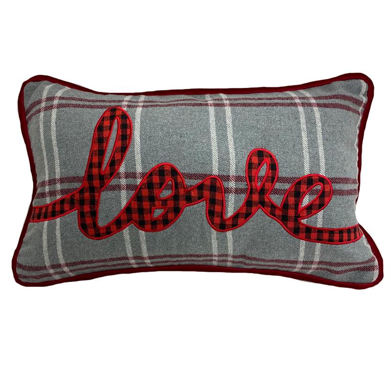 SUPER SOFT PLAID LOVE CUSHION