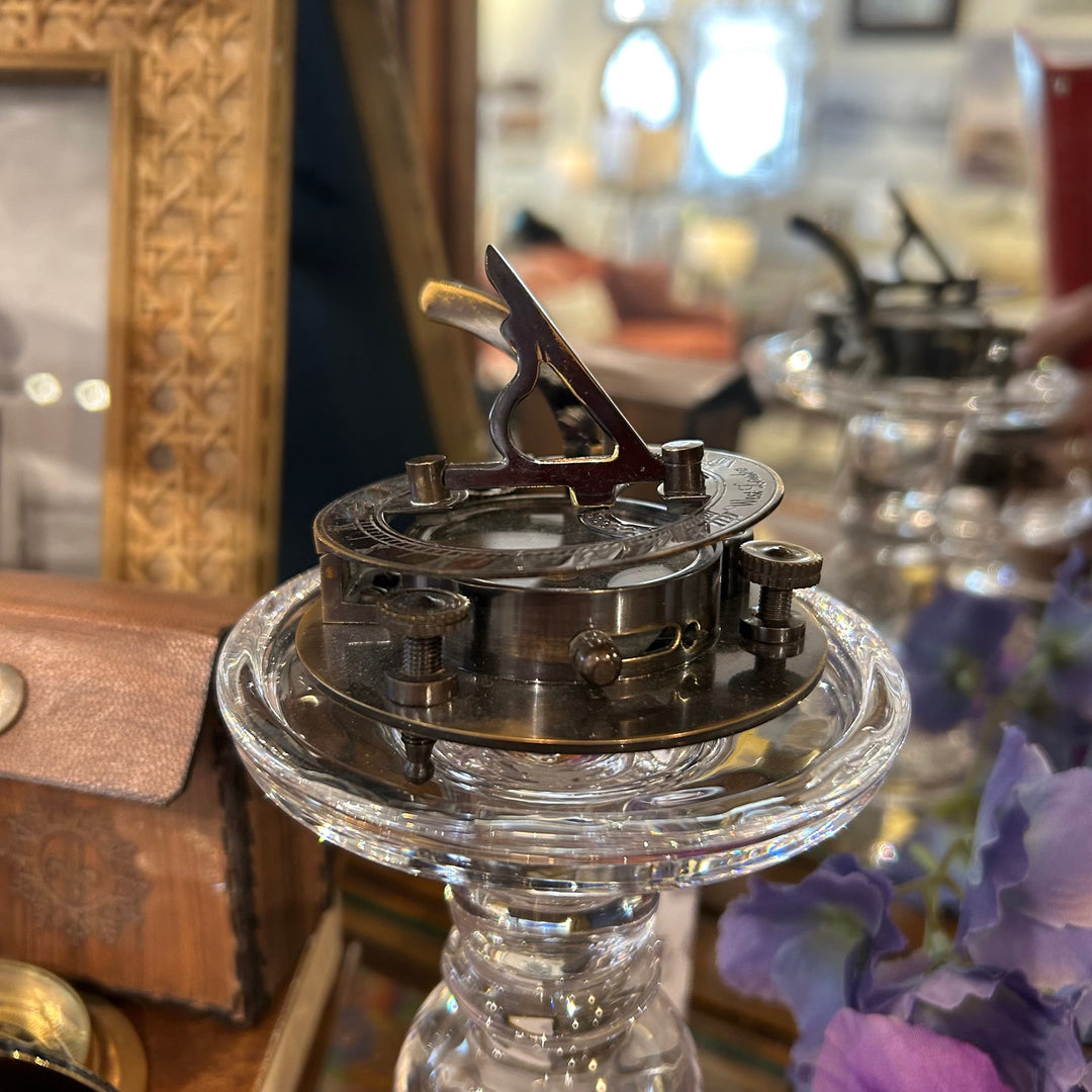 ANTIQUE BRASS SUNDIAL COMPASS