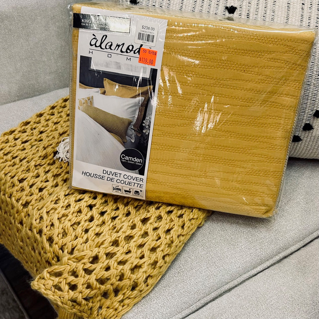 CAMDEN SULFUR YELLOW DUVET COVER KING
