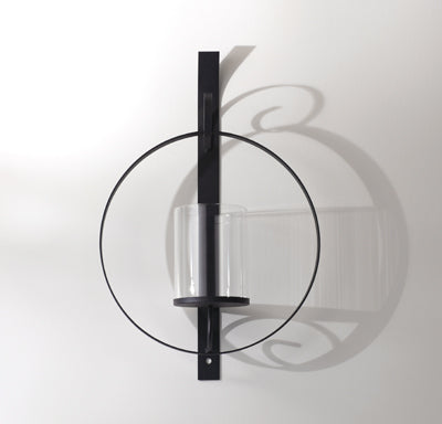BLACK METAL CANDLE SCONCE