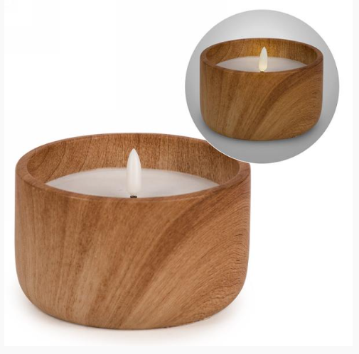 LED FAUX WOOD CANDLE