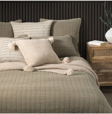 MOSS TAUPE COVERLET QUEEN