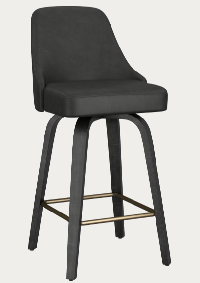 OAKLEY COUNTER STOOL WITH SWIVEL CHARCOAL/BLACK- SET OF 2