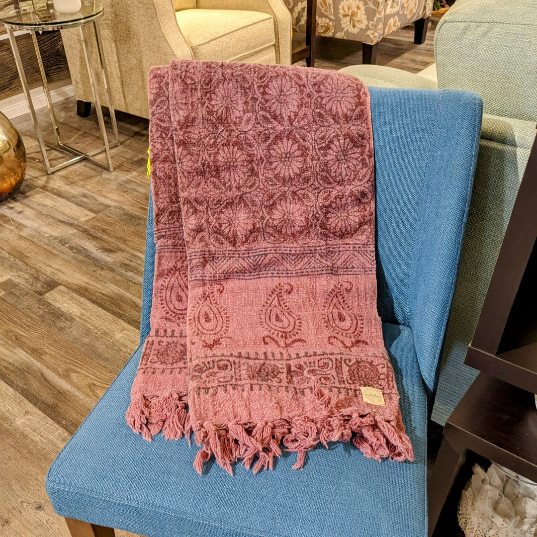 SUNSET BLOCK PRINT THROW