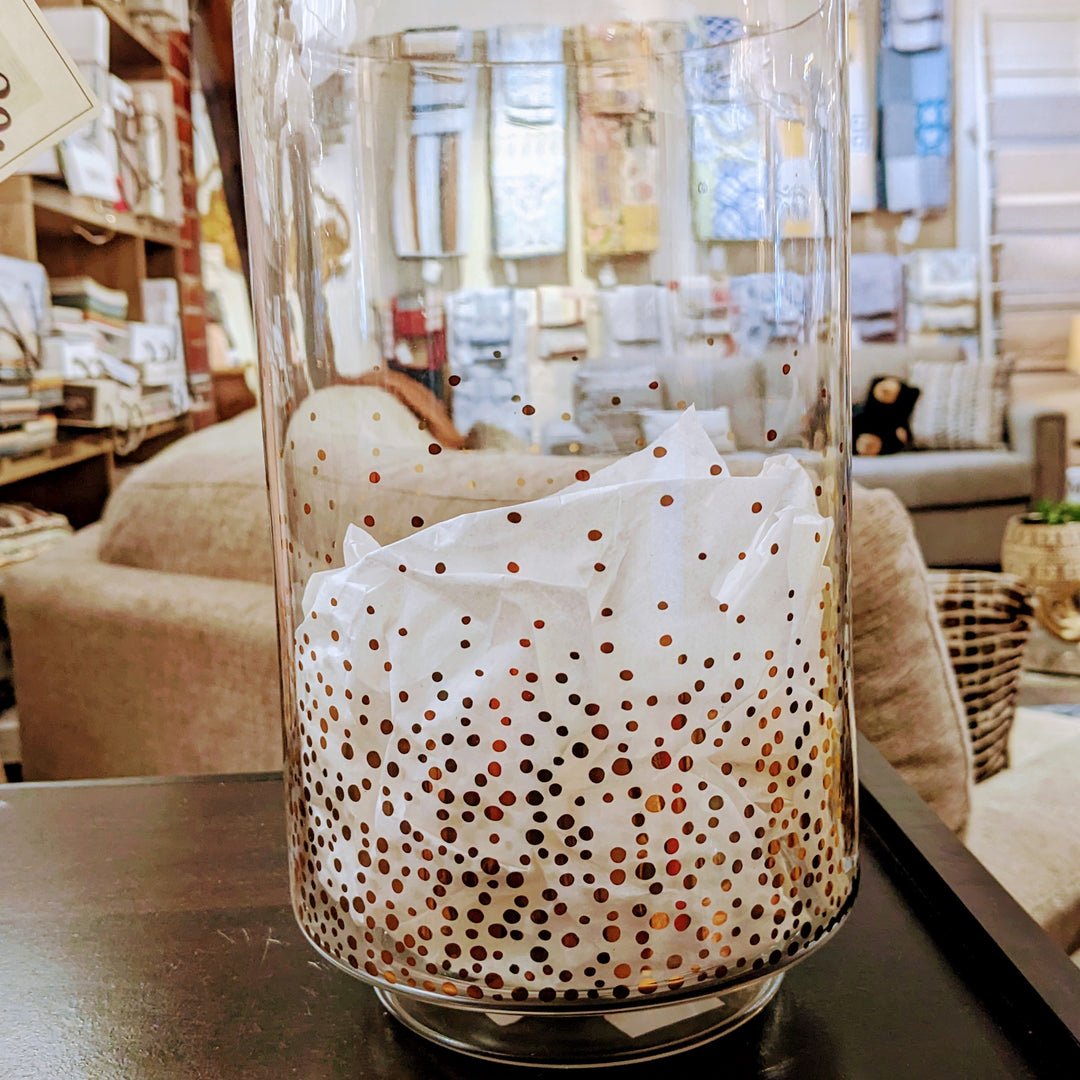 HURRICANE - CLEAR GLASS - W/GOLD DOTS