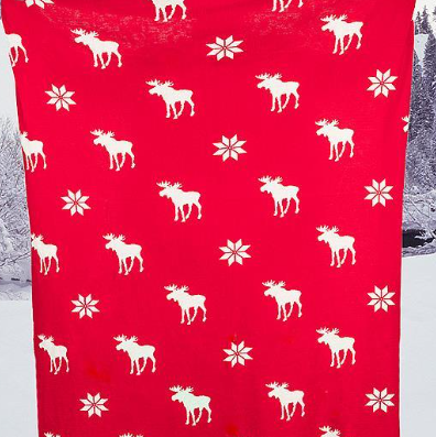 ALLOVER MOOSE THROW 50"x60"