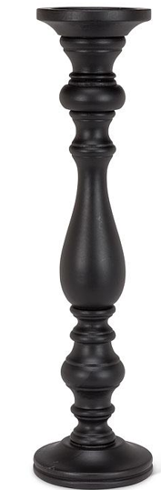TURNED PILLAR HOLDER XLG BLACK - 18.5"H