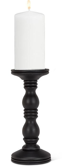 TURNED PILLAR HOLDER MD - BLK - 10.5"H