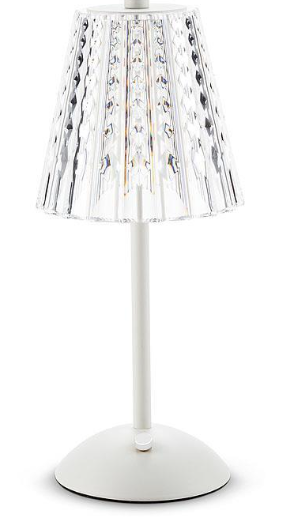 CRYSTAL SHADE LED TABLE LIGHT - WHITE 12"H