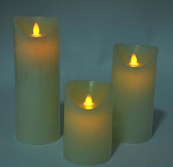 LED CANDLES - CREAM SET OF 3