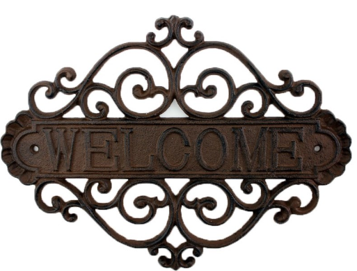 CAST IRON WELCOM SIGN