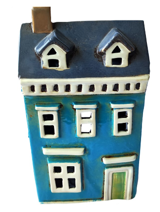 CERAMIC HOUSE CANDLE HOLDER