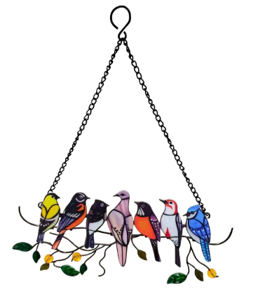 BIRDS 7 HANGING PLAQUE