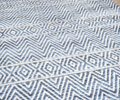 Herringbone Flat Weave Rug BLUE