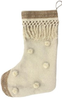Boho Cotton Christmas Stocking