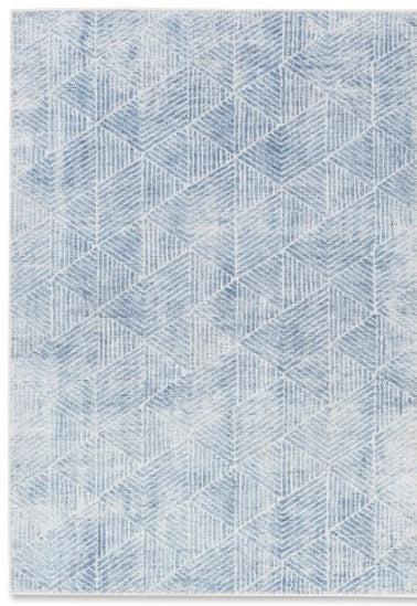 AURA 1060 WASHABLE BLUE GEOMETRIC AREA RUG