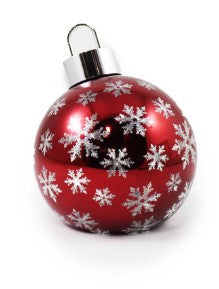 GLASS RED SNOWFLAKE LED ORNAMENT