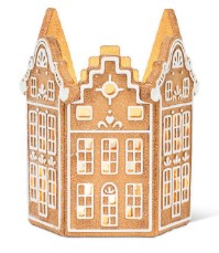 GINGERBREAD HOUSE PILLAR HOLDER 8"