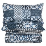 GAIA Blue & White Printed Quilt 3PC Set
