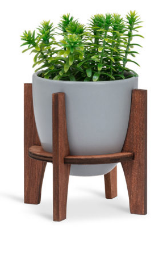 27-NORWAY-SM GREY SM POT/W STAND - Kate & Co. Home