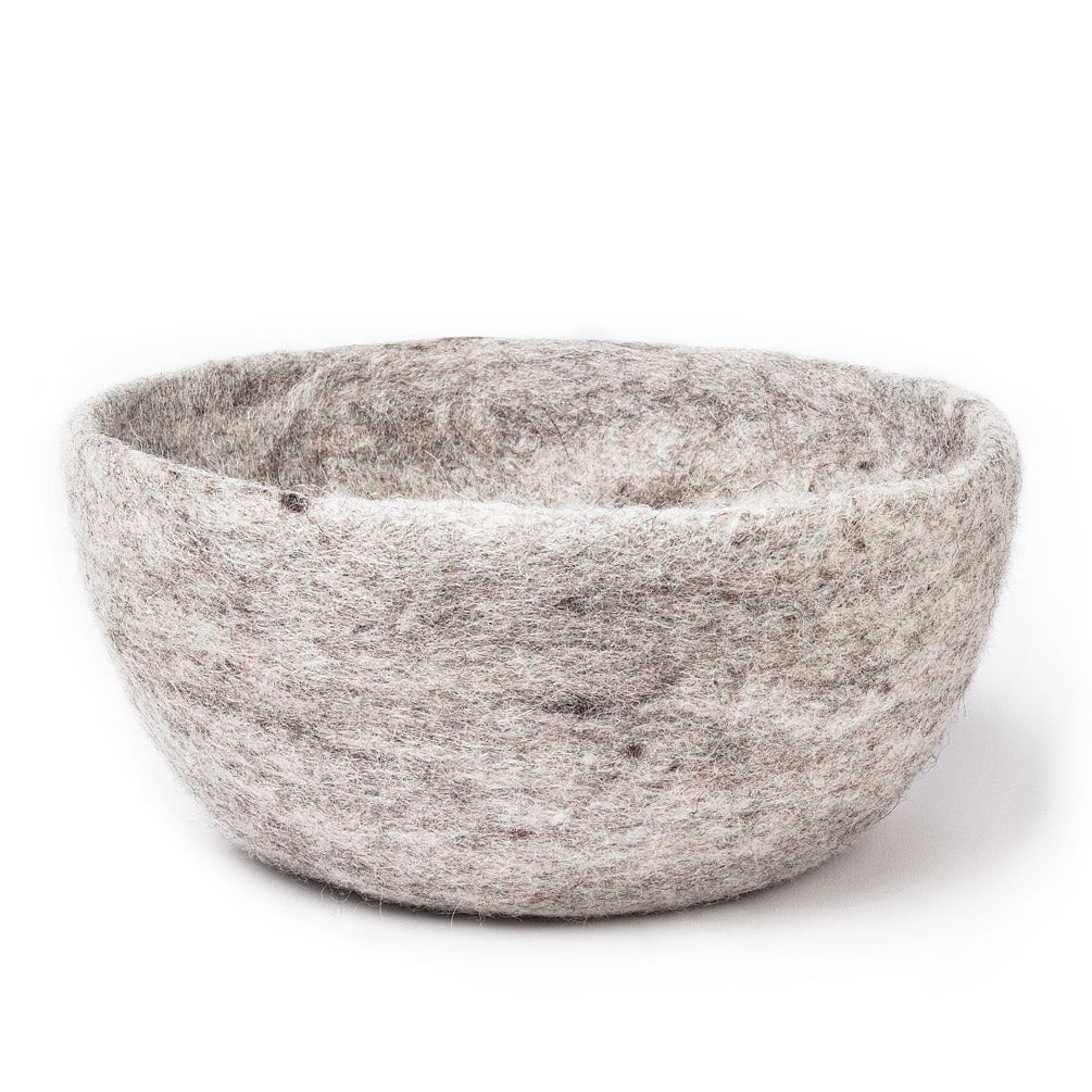 LARGE FELT STORAGE BOWL - OATMEAL - Kate & Co. Home