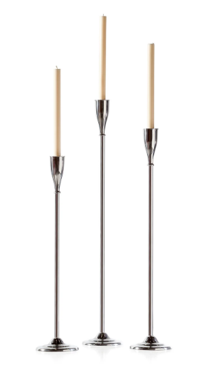 TREO ALUMINUM FLOOR TAPER CANDLE HOLDERS - SET OF 3