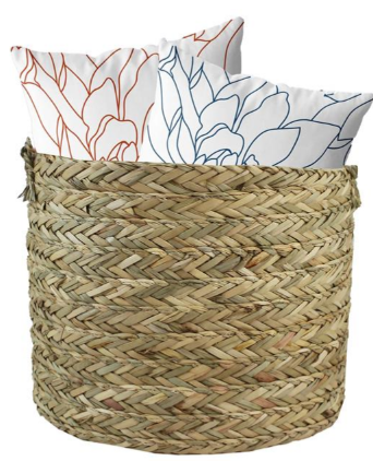 BEIGE WOVEN SEAGRASS BASKET