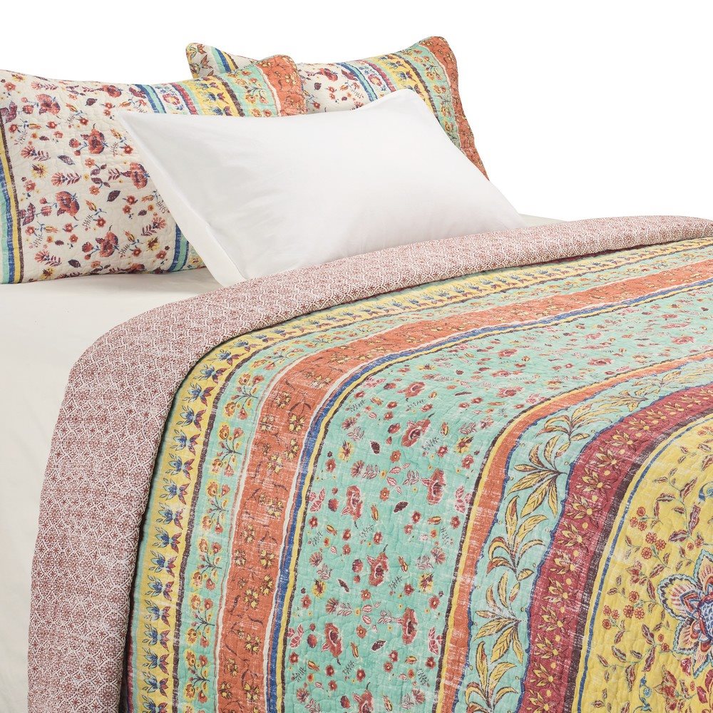 2121104 FLORINE KING QUILT SET 3 PC - Kate & Co. Home