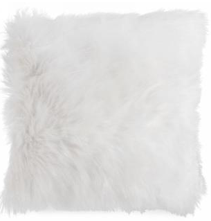 WHITE FAUX FUR CUSHION