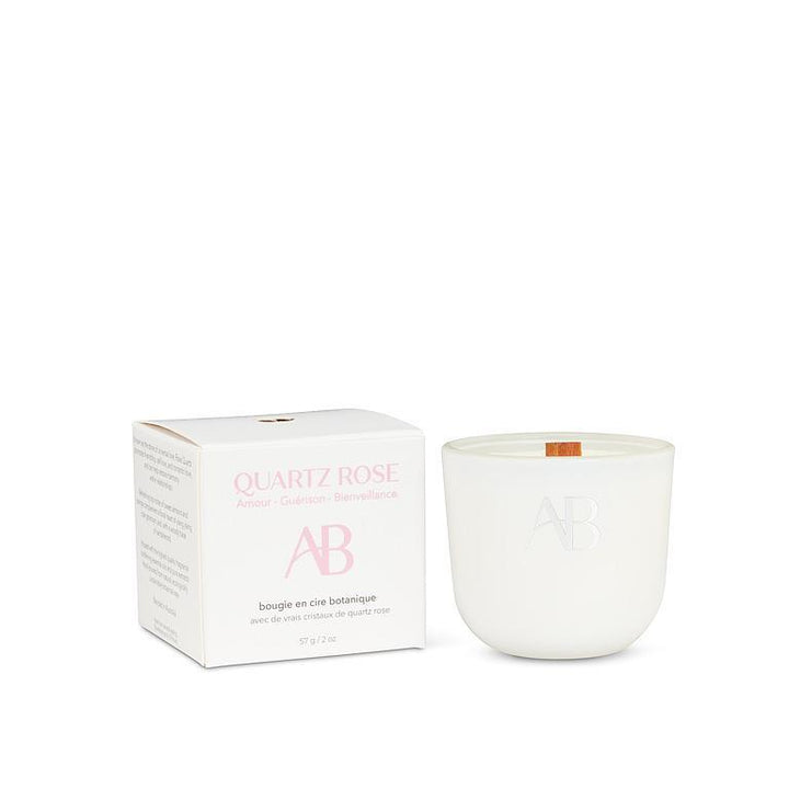 MINI ROSE QUARTZ CRYSTAL CANDLE 2"