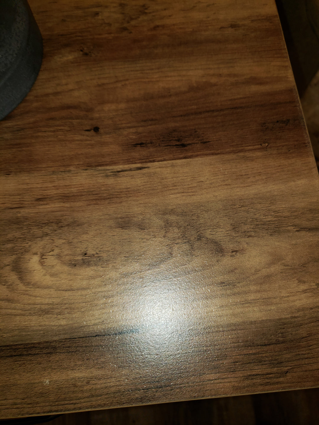 FAUX WOOD AND METAL SIDE TABLE