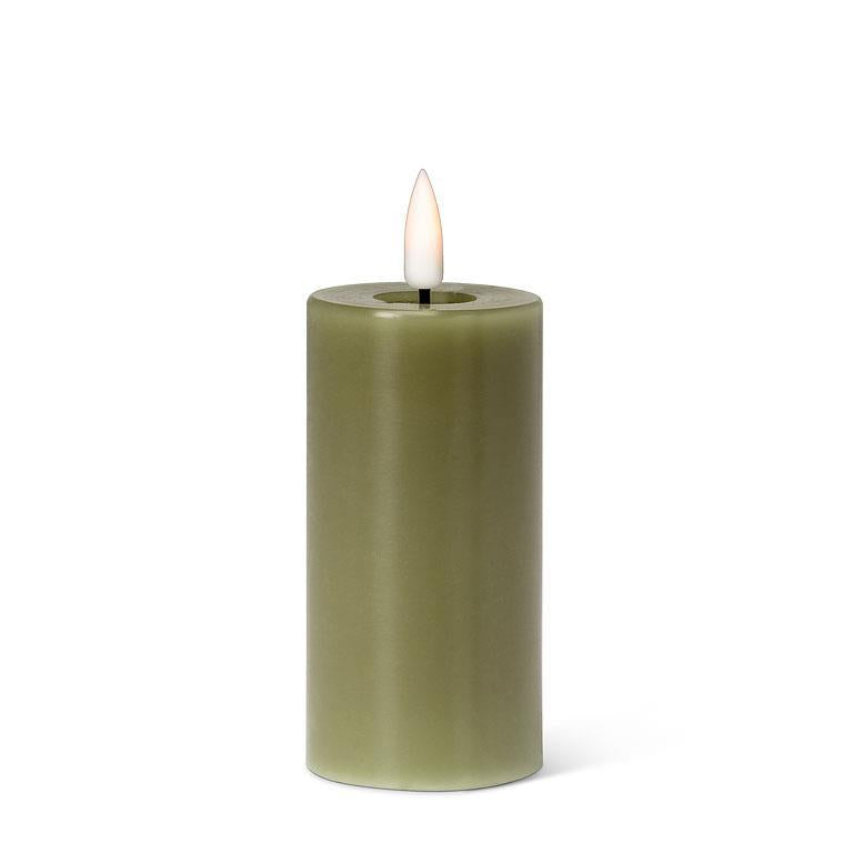 GREEN LED PILLAR CANDLE