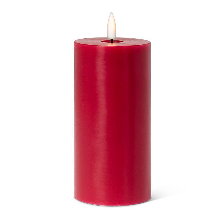 LUXLITE LED RED PILLAR CANDLE-6"