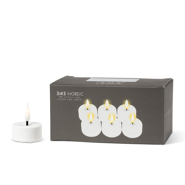 LUXLITE WHITE LED TEALIGHTS PKG. 6