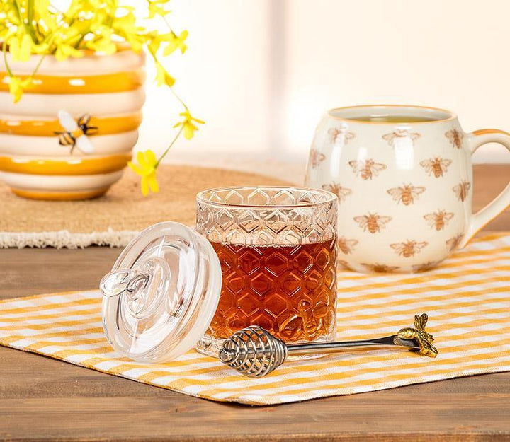 HONEYCOMB CLEAR HONEY JAR