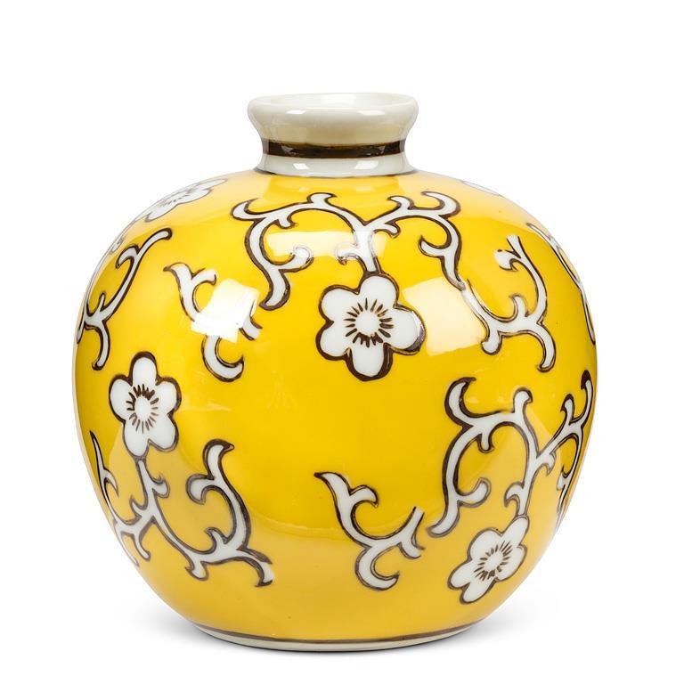DYNASTY YELLOW BALL VASE