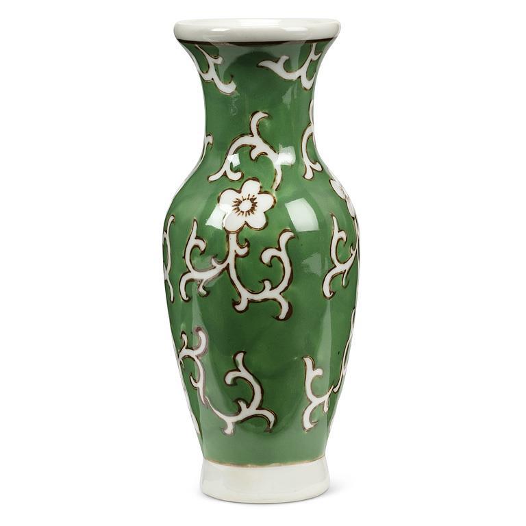 DYNASTY SLENDER GREEN PORCELAIN VASE