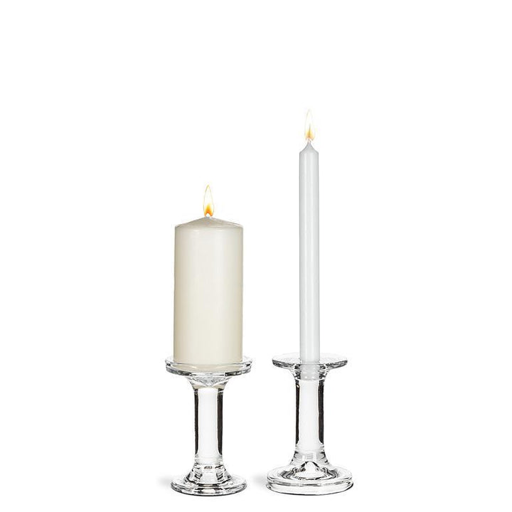 SIMPLE GLASS SMALL TAPER CANDLE HOLDER