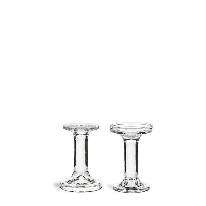 SIMPLE GLASS SMALL TAPER CANDLE HOLDER