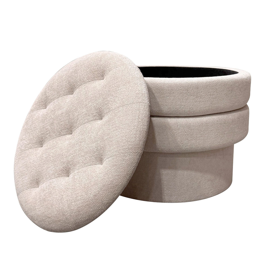 KEPLER ROUND STORAGE OTTOMAN OATMEAL