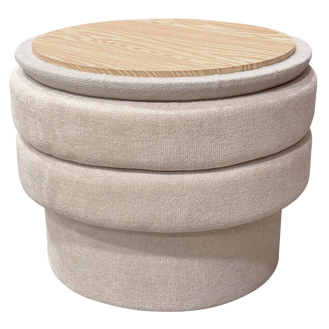 KEPLER ROUND STORAGE OTTOMAN OATMEAL