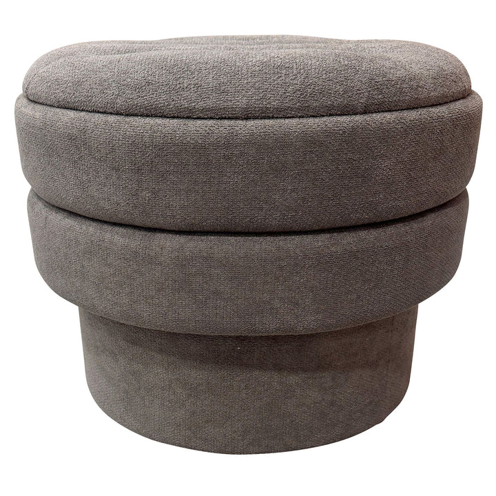 KEPLER ROUND STORAGE OTTOMAN GREY