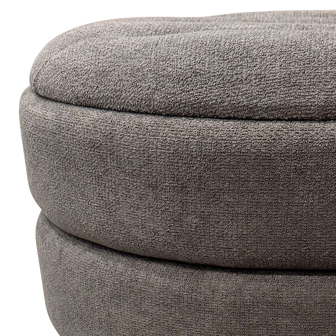 KEPLER ROUND STORAGE OTTOMAN GREY