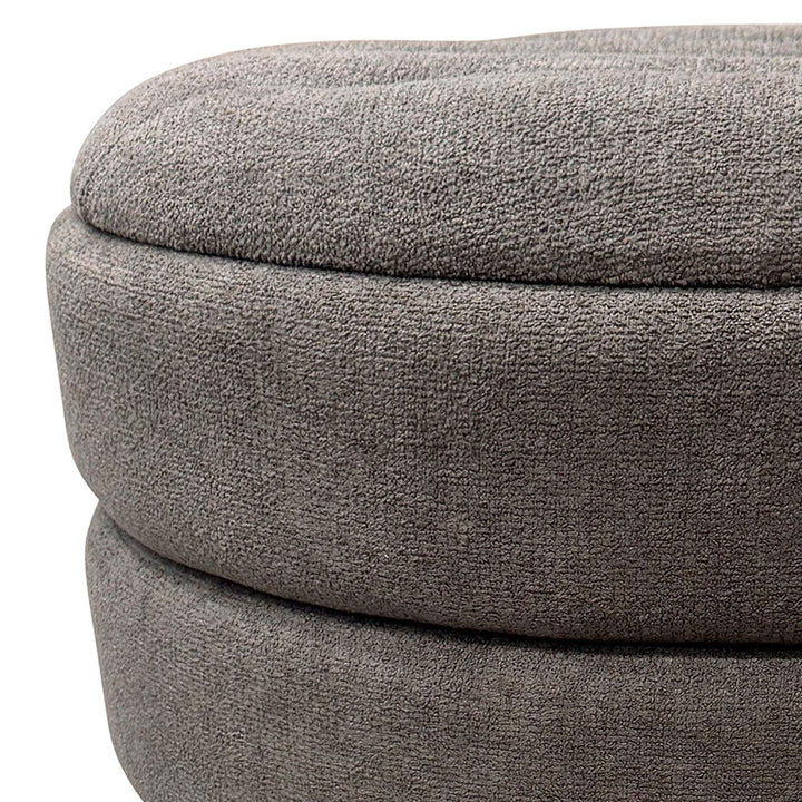 KEPLER ROUND STORAGE OTTOMAN GREY
