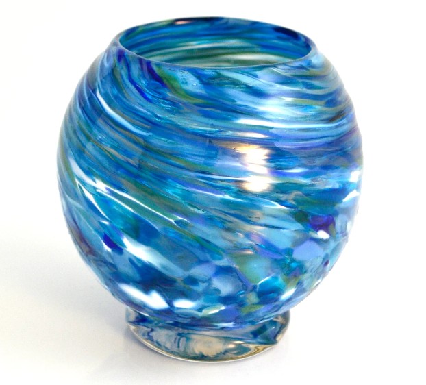 HAND BLOWN GLASS CANDLE HOLDER